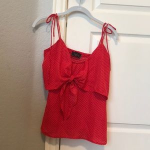Red tie cami